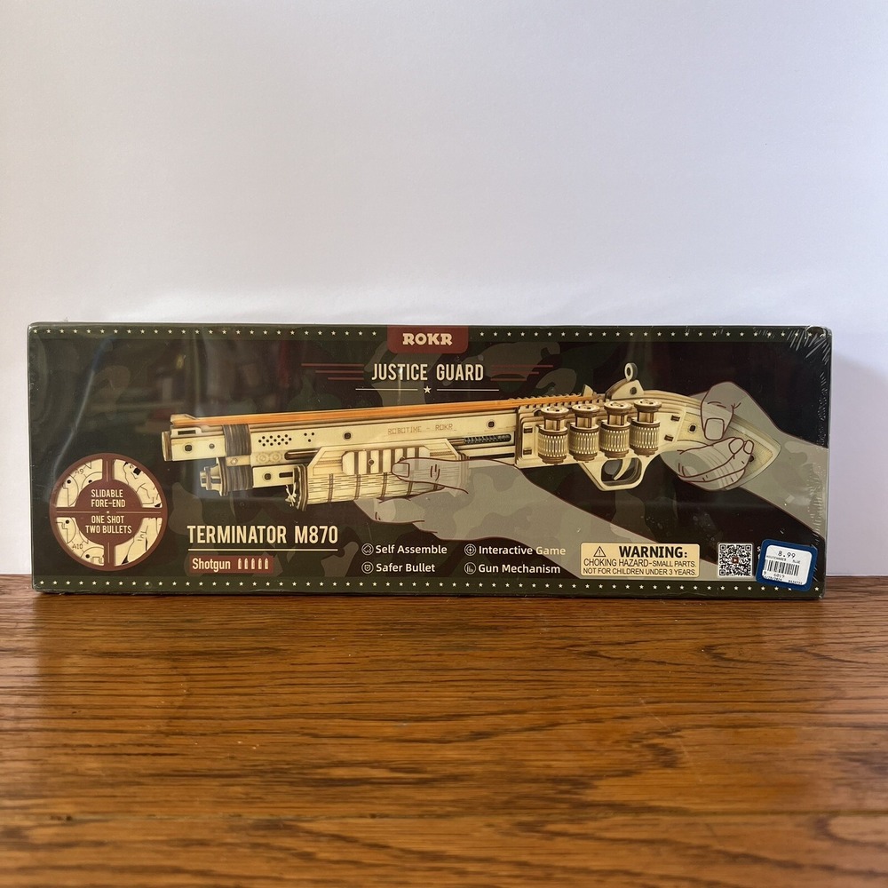 ROKR Justice Guard Terminator M870 3D Wooden Puzzle Rubber Band New Sealed